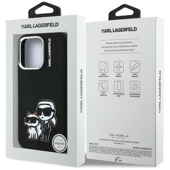 Case Karl Lagerfeld Silicone Karl&Choupette Sketch MagSafe Защитный чехол для iPhone 16 Pro / чёрный (KLHMP16LSKCGRGK)