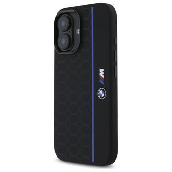 BMW Silicone MagSafe Hexagon Blue Line Cover Чехол для Apple iPhone 16 (BMHMP16S23SHEB)