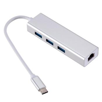 RoGer AD15642 USB-C Hubs - Sadalītājs 3 x USB 3.0 / RJ45 (AD15642)