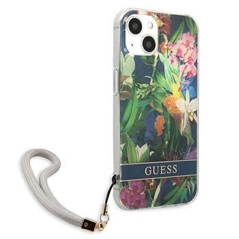 Guess GUHCP13SHFLSB Flower Strap Aizsargapvalks priekš iPhone 13 mini 5,4