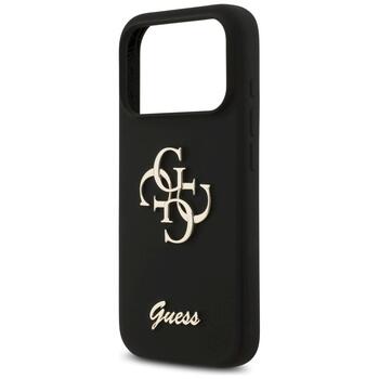 Guess Silicone Big 4G Script case Защитный чехол для iPhone 17 Pro / чёрный (GUHCP17LSC4GSMK)
