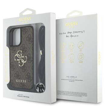 Guess PU 4G Metal Logo Crossbody Strap Case Защитный чехол для Apple iPhone 16 (GUHCP16SP4GMGCRW)