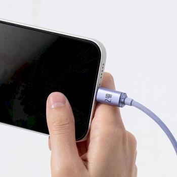 Baseus CAJY000005 Crystal Shine Series Data Cable Datu kabelis USB to Lightning 20W 1.2m / violets (CAJY000005)