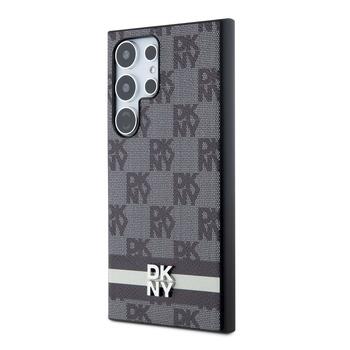 DKNY PU Leather Checkered Pattern and Stripe Case for Samsung Galaxy S24 Ultra Защитный чехол для Samsung Galaxy S24 Ultra / чёрный (DKHCS24LPCPTSSK)
