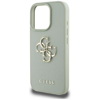 Case Guess Grained Big 4G Logo Small Classic Logo Защитный чехол для iPhone 16 Pro / зелёный (GUHCP16LPGT4MBN)