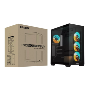 Gigabyte C500 Panoramic Stealth Midi Tower ATX Datora korpuss (GB-C500P-ST)