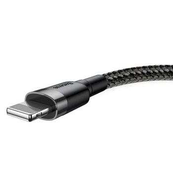 Baseus Cafule USB Lightning Cable Uzlādes un datu kabelis 1.5A 2m / pelēks/melns (CALKLF-CG1)