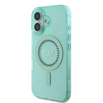 Guess GUHMP16MPFTDTEN Hardcase IML Rhinestones MagSafe Защитный чехол для iPhone 16 Plus 6.7