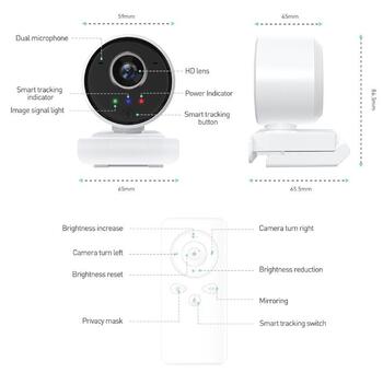 EDUP 1080P Full HD Web Camera / Autofocus / Smart WiFi with Microphone / Portrait Tracking / USB / 4K (EP-1080P4S)