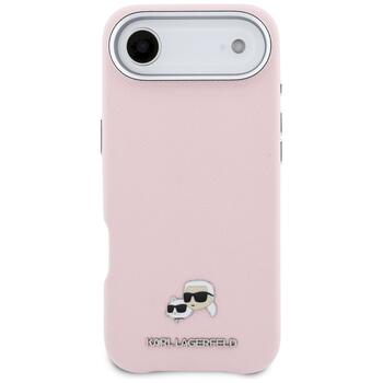 Karl Lagerfeld Karl & Choupette Head Pins Saffiano MagSafe Aizsargapvalks priekš iPhone Air / rozā (KLHMP17M6PFKCLP)