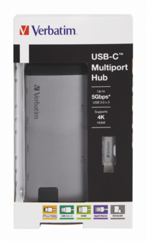 Verbatim USB-C Multiport hub HDMI / LAN / USB / SD / MicroSD (49142V)
