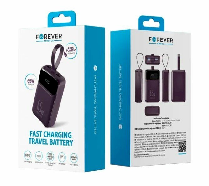 Forever power bank Vibe-TB65 PD QC 65W Внешний аккумулятор 20000 mAh (GSM277834)