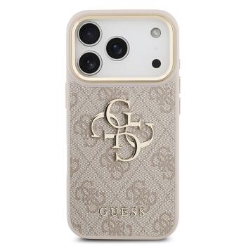 Guess PU Leather 4G Metal Logo Gold Frame Case Защитный чехол для iPhone 17 Pro / розовый (GUHCP17L4GMGCPI)