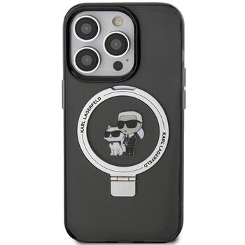 Karl Lagerfeld KLHMP13LHMRSKCK Hardcase Ring Stand Karl&Choupette Aizsargapvalks priekš iPhone 13 Pro 6.1