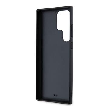 Karl Lagerfeld 3D Rubber Glitter Logo Aizsargapvalks priekš Samsung Galaxy S24 Ultra / melns (KLHCS24L3DMBKCK)