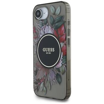Guess IML Flowers MagSafe Case Защитный чехол для iPhone 16e / чёрный (GUHMPSE4HFWBRCEK)