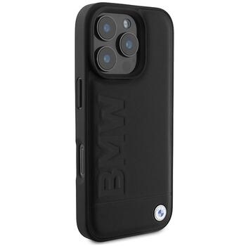 BMW MagSafe Leather Hot Stamp Чехол для Apple iPhone 16 Pro Max (BMHMP16XSLLBK)