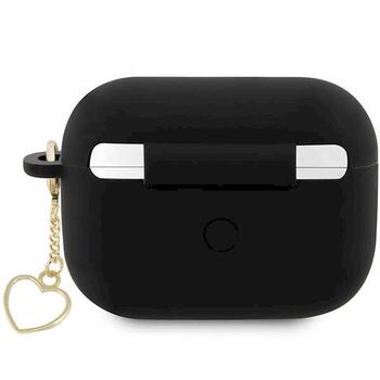 Guess GUAP2LSCHSK Silicone Charm Heart Collection Защитный чехол для AirPods Pro 2 (2022/2023) / чёрный (GUAP2LSCHSK)