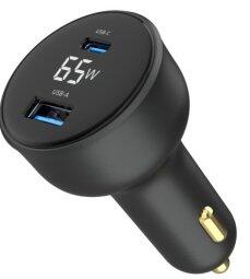 Gembird USB 2-port Auto Lādētājs 65W (TA-UC-AC2PD65LCD-CAR-01)