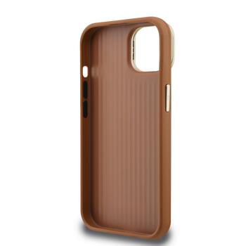Guess PU Grained 4G Logo Stand Camera Frame Case Защитный чехол для iPhone 14 / коричневый (GUHCP14SPCS4GSW)