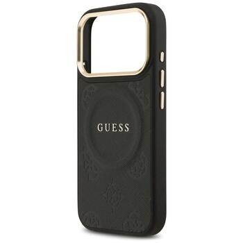 Guess Peony Hot Stamp MagSafe Защитный чехол для iPhone 17 Pro / чёрный (GUHMP17LPSAMSECK)