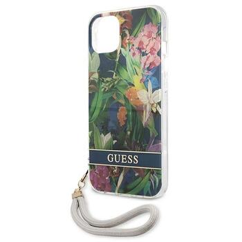 Guess GUHCP13SHFLSB Flower Strap Aizsargapvalks priekš iPhone 13 mini 5,4