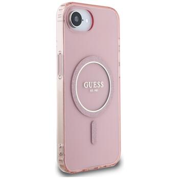 Guess IML Glitter Circle MagSafe Case Aizsargapvalks priekš iPhone 16e/17e / rozā (GUHMPSE4HFGEREP)