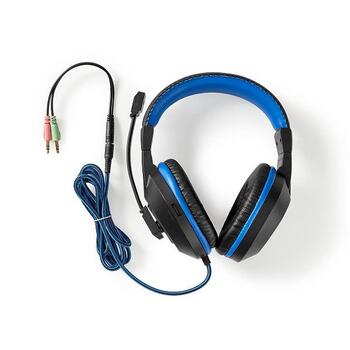 Nedis GCK31100BK Kombinētais spēļu komplekts 3-in-1 (Austiņas, pele un peles paliktnis) melns/zils (GCK31100BK)
