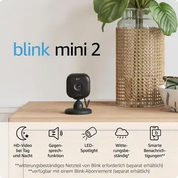 Amazon Blink Mini 2 Камера видеонаблюдения / чёрная (B0BWWZ6LQ8)