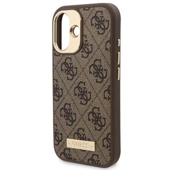 Guess GUHMP16SU4GPRW Hardcase 4G Logo Plate MagSafe Aizsargapvalks priekš iPhone 16 6.1