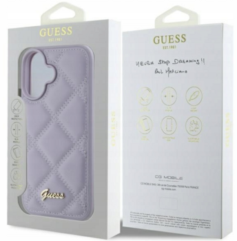 Guess Quiled Metal Logo Защитный Чехол для Apple iPhone 16 (GUHCP16SPSQSQSU)