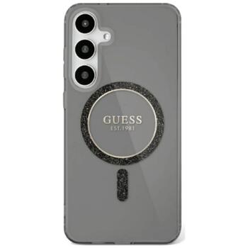 Guess Glitter Circle Classic Logo MagSafe Чехол для Samsung Galaxy S25 (GUHMS25SHFGEREK)