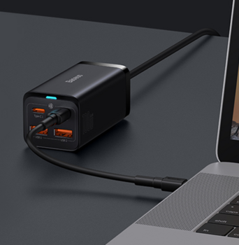 Baseus GaN3 Pro Зарядное Устройство PD / 65W / 2x USB-C / 2x USB + USB-C - USB-C Провод (BRA012856)
