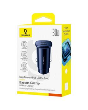 Baseus GoTrip Автомобильный зарядное устройство C+C / QC 3.0 / 30W (C00072300123-01)