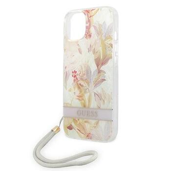 Guess GUOHCP14MHFLSU Flower Strap Aizsargapvalks priekš iPhone 14 Plus / 15 Plus 6.7