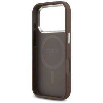 Case Guess 4G Triangle Logo MagSafe Защитный чехол для iPhone 17 Pro / коричневый (GUHMP17LP4TSRCMW)
