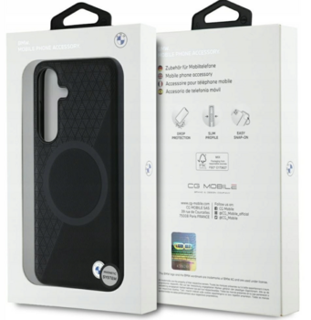 BMW Leather Half Textured MagSafe Чехол для Samsung Galaxy S25 (BMHMS25S23RTPK)