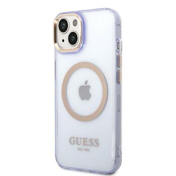 Guess GUHMP14SHTCMU Hardcase Gold Outline Translucent MagS Защитный чехол для iPhone 14 / 15 6.1