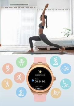 Smartwatch Gravity Viedpulkstenis / rožu zelts (GT25-2)