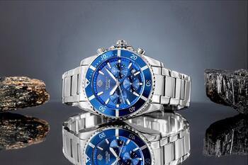 Giewont Chronograph Sapphire Vīriešu rokas pulkstenis GW3970-B3 / sudrabzils (GW3970-B3)