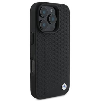 BMW Sign Leather Diamond Metal Logo MagSafe Aizsargapvalks priekš Apple iPhone 16 Pro Max (BMHMP16X23RDDK)