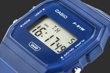 CASIO Unisex Watch Rokas pulkstenis F-91WB-2A1EF / zils (F-91WB-2A1EF)