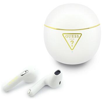TWS Earphones Guess Gold Line Triangle Беспроводные наушники / белый (GUTWSA15HETH)