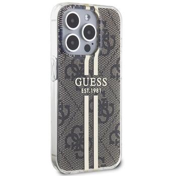 Guess GUHCP15LH4PSEGW Hardcase IML 4G Gold Stripe Aizsargapvalks priekš iPhone 15 Pro 6.1