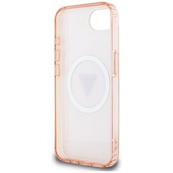 Case Guess IML Metal Glitter 4G Circle Triangle MagSafe Защитный чехол для iPhone 16e / 17e / розовый (GUHMPSE4HG4PRTGP)