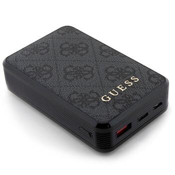 Guess Powerbank 18W GUPB10DP4GEGK 10000mAh 4G Leather Metal Logo Зарядная батарея / чёрный (GUPB10DP4GEGK)