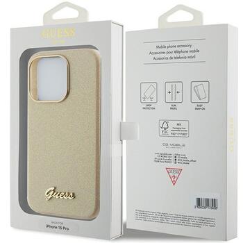 Guess Glitter Glossy Script Back Case Защитный Чехол для Apple iPhone 15 Pro (GUHCP15LPGMCSD)