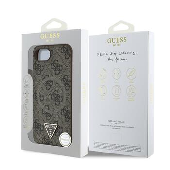 Guess PU 4G Strass Triangle Metal Logo Case Чехол для Apple iPhone 16e (GUHMPSE4P4TDPW)