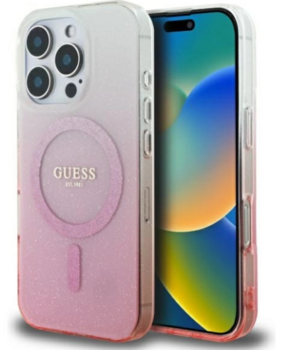 Guess IML Glitter Gradient MagSafe Aizsargapvalks Priekš Apple iPhone 16 Pro (GUHMP16LHGRCELP)