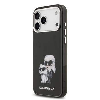 Karl Lagerfeld IML Aquarelle Karl and Choupette Case Защитный чехол для iPhone 17 Pro / чёрный (KLHMP17LHMKCAQOK)